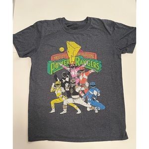 mighty morphin power rangers vintage style tee shirt